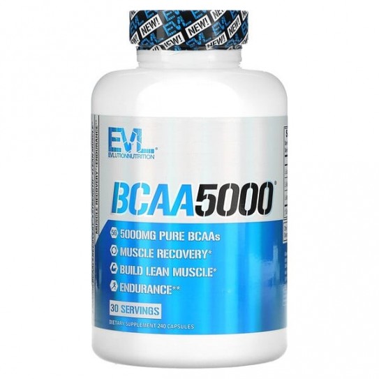 EVL Nutrition, BCAA 5000 (240 капс.), аминокислоты ВСАА 2:1:1 купить в ...